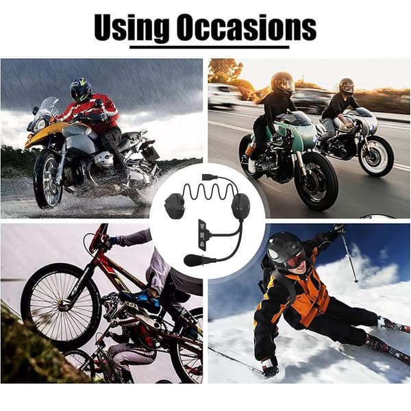 Motorcykelhjelm Headset Bluetooth 5.2 Black