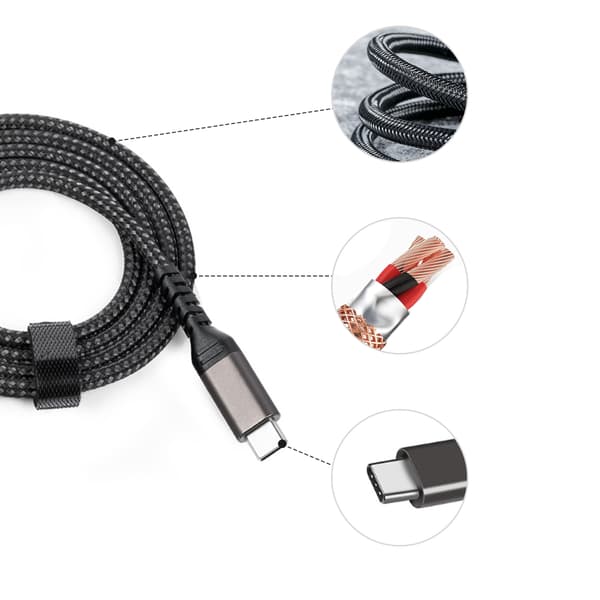 Kabel, USB-C til USB-C 5A/20V PD 100W Black 2 m