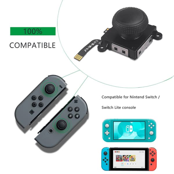 2-pack TMR Joystick Ersättning för Nintendo Switch Joy-Con Kontroller, Exakt Kontroll