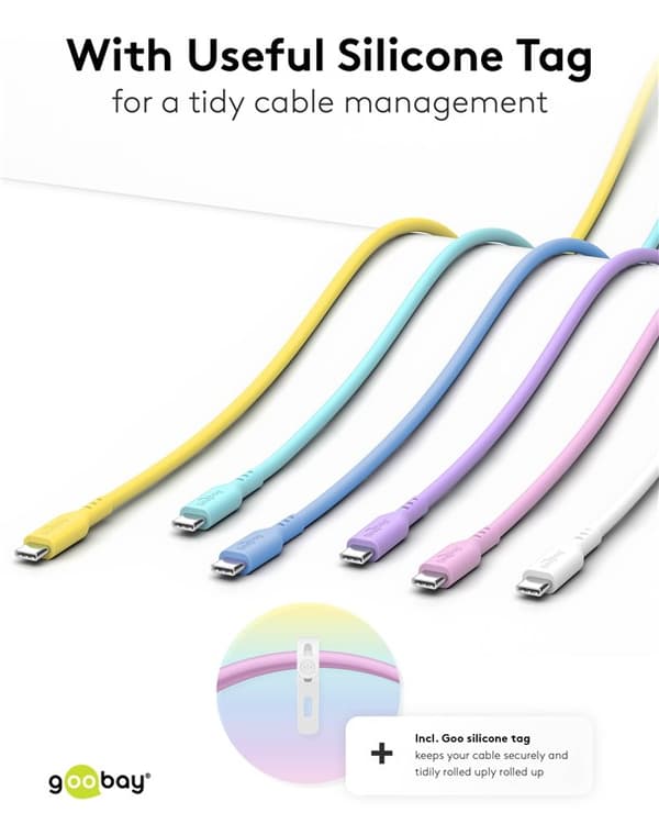 USB-C™-silikonikaapeli, 1,5 m, sininen