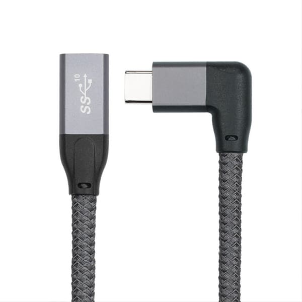 100W USB-C forlængerkabel - 20Gbps data & 4K video - vinkelret design 1m