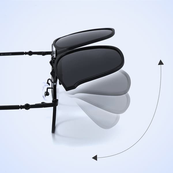 Clip-on solbriller - Sort stel med sort grå linse