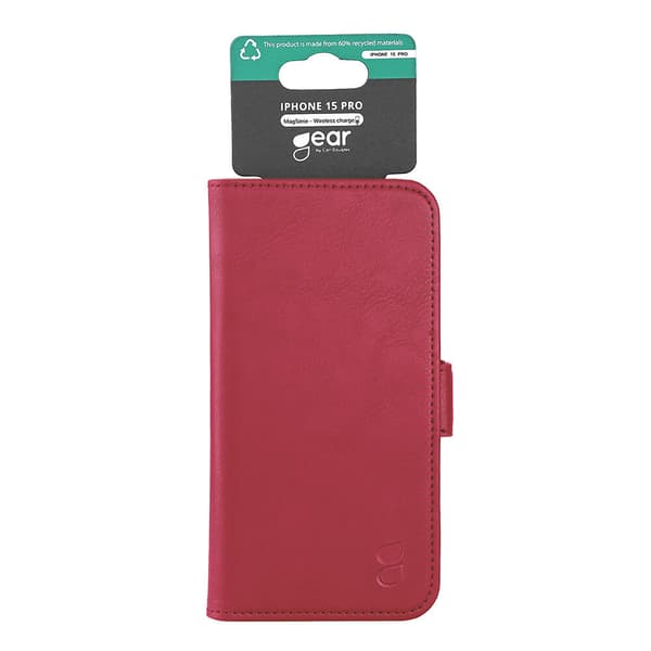 Wallet Case 3 kortrum Magseries Dyb Rød - iPhone 15 Pro