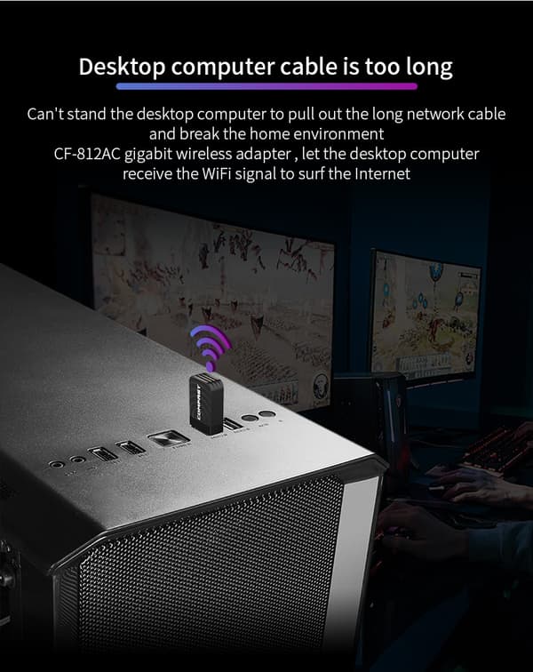 Trådløs WiFi-adapter - Svart