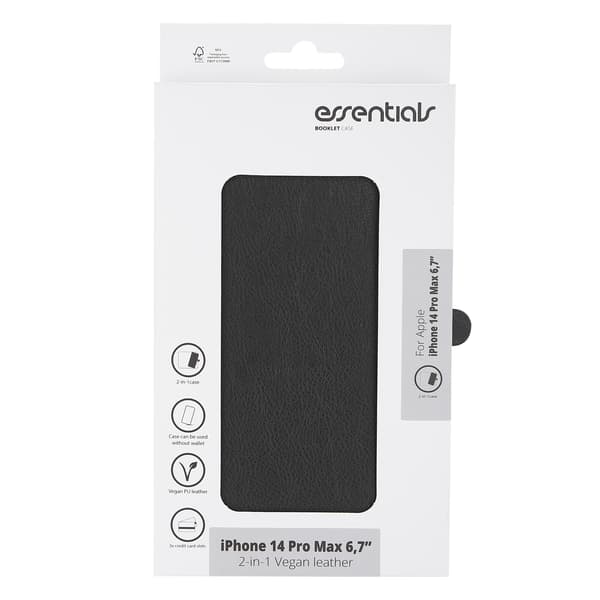 iPhone 14 Pro Max PU wall,detach,3 card,Black