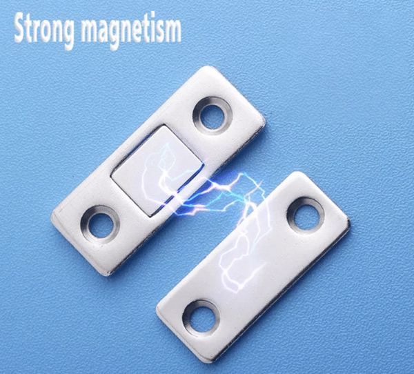 Magnetisk lås / usynlig magnetisk dørlås 2 sæt Rustfrit stål Silver