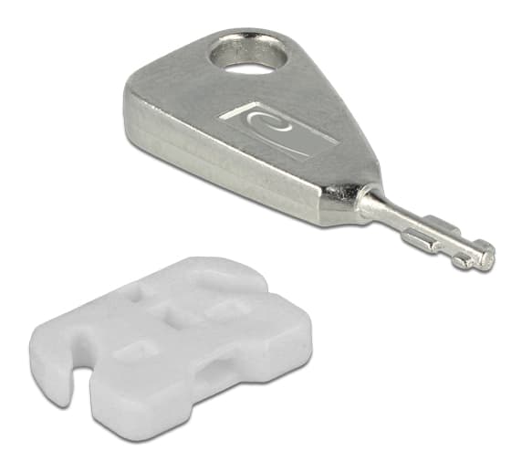 USB Port Blocker, 5 USB locks, 2 keys, white