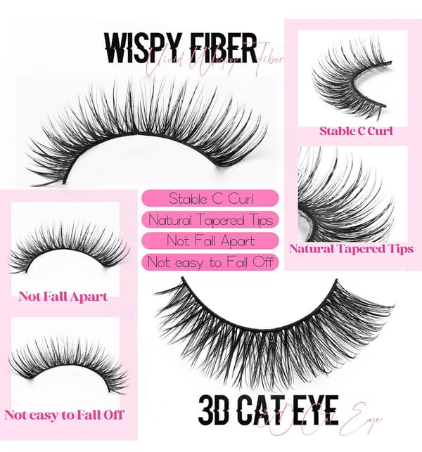 Naturlige False Eyelashes HL10-03 (10 par)