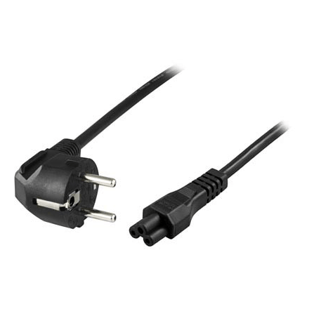 Device cable 3-pin notebook angled CEE 7/7 & IEC C5 3m