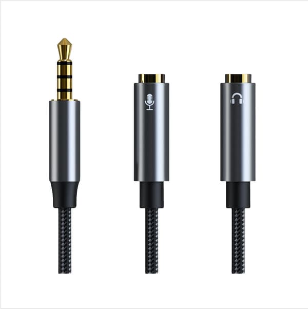 CB01 hodetelefon- og mikrofonsplitteradapter lydkabel Model 2