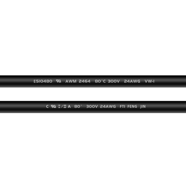 Svart UL2464 18AWG 5-leder Multi-Core Kabel - 1 Meter