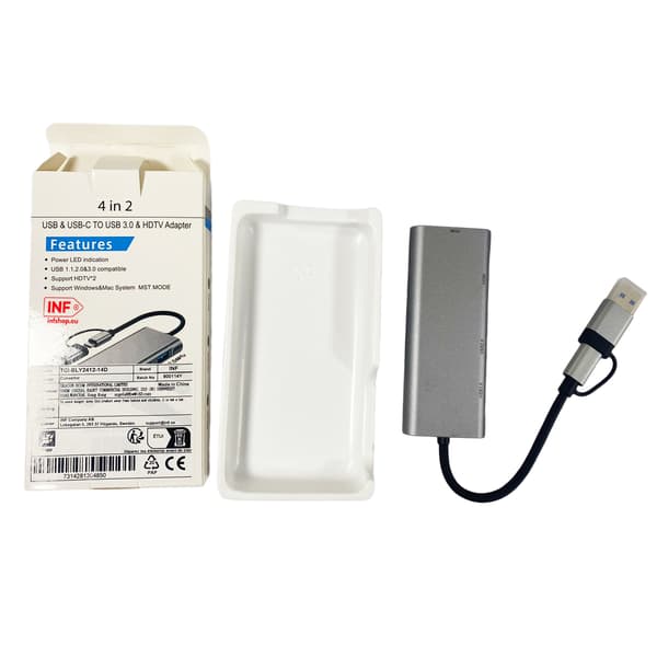 USB 3.0 & Type-C til Dual HDMI 1080P Docking Station