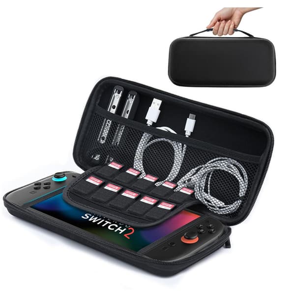 Premium Nintendo Switch 2-etui og opbevaringstaske til tilbehør
