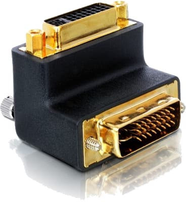 DVI-adapter, Dual Linc DVI-D ma-fe, angled,  black