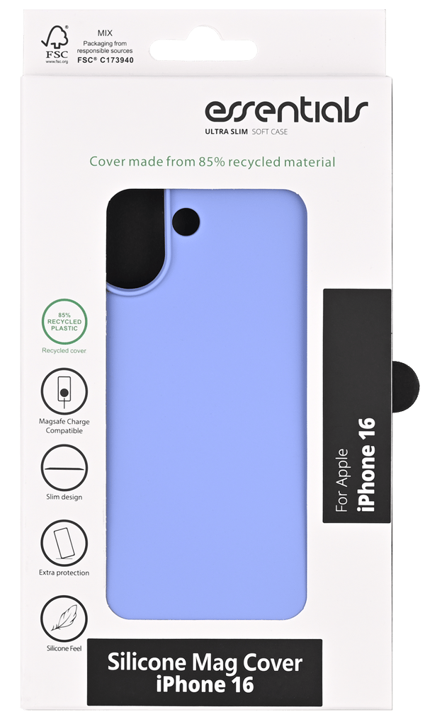 iPhone 16 Silicone Mag bakdeksel, resirkulert, blå
