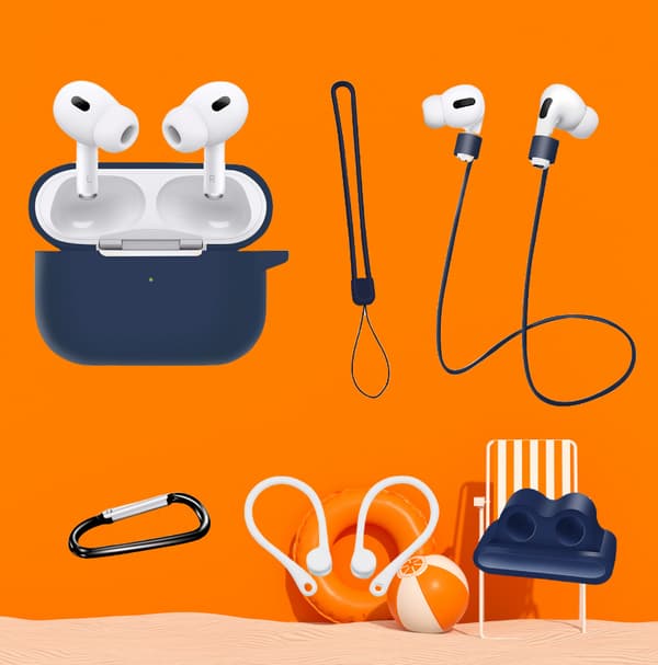 6-delt tilbehørssæt til Airpods Pro 2 - Dybblå