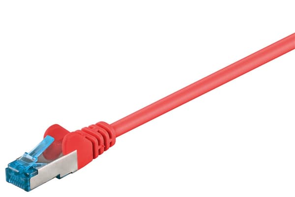 Netværkskabel CAT 6A, S/FTP (PiMF), rød, 0,5 m