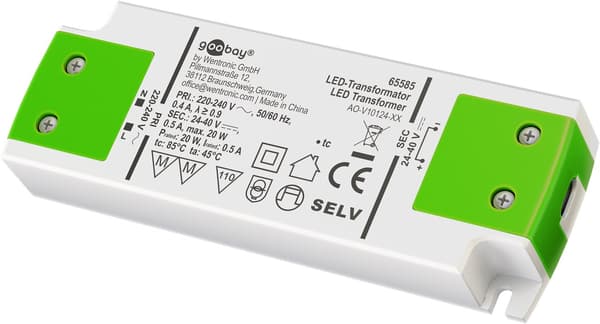 LED-konstantstrøms-driver 500 mA, 20 W, superflad