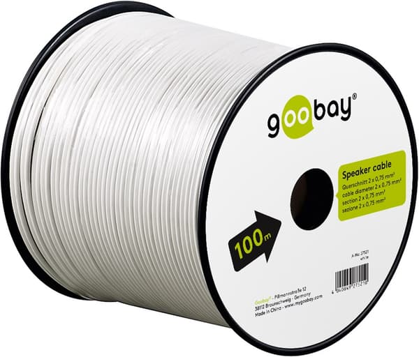 Kaiutinkaapeli valkoinen CCA