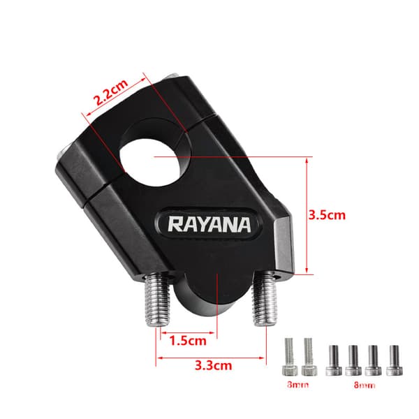 Motorcykel styr risers sort diameter 22mm (1-par)