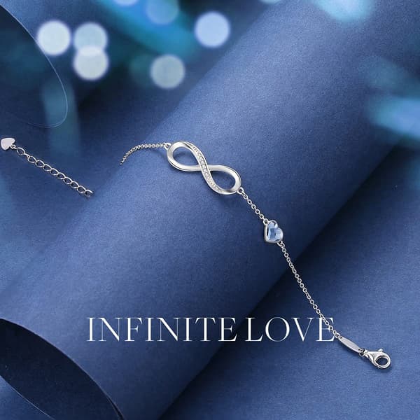 Infinity-armband med Hjärta Silver
