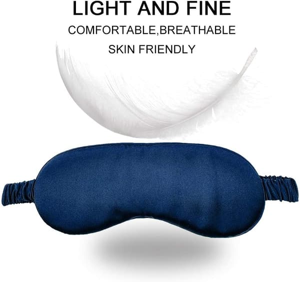 Sovmask av silke / Ögonmask DarkBlue