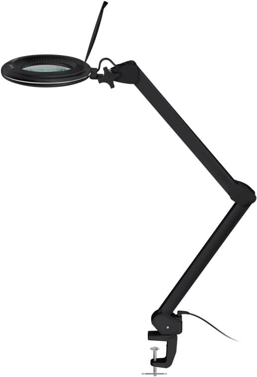 LED-luplampe med klemme, 10 W, sort