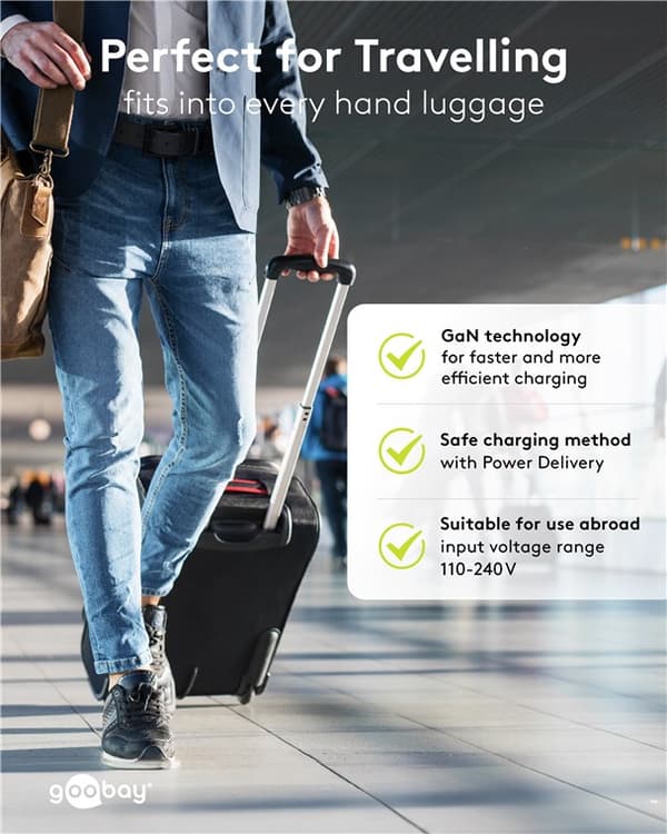 USB-C™ PD GaN dobbel hurtiglader Nano (35 W) hvit