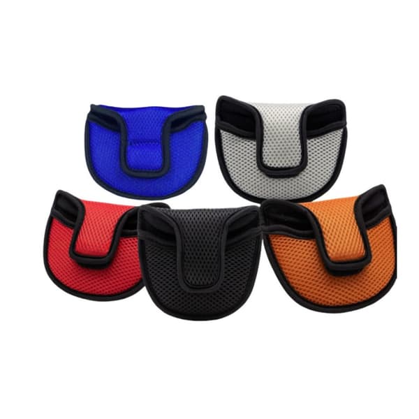 Mesh Semicircle Golf Putter Head Cover - Breathable Nylon Mesh Putter Protector Black