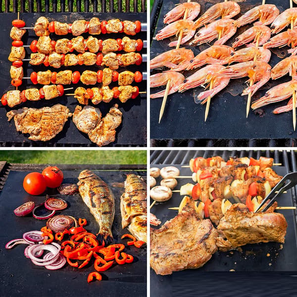Grillmåtte med huller non-stick Sort 5-pak