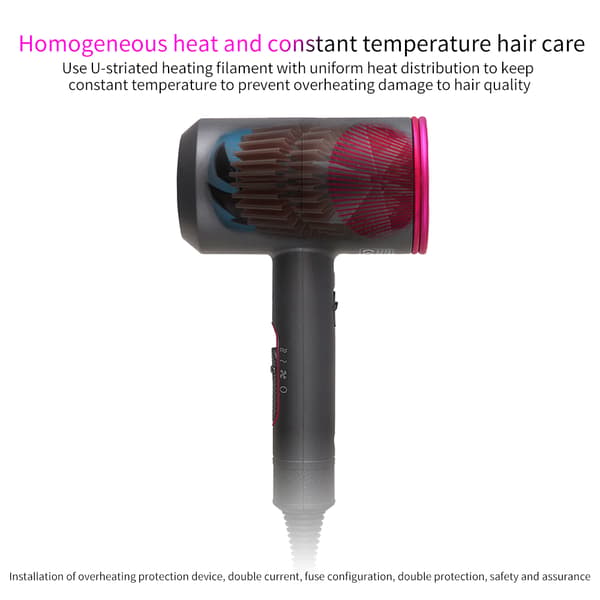 Hårtork med diffusor och koncentrator 5 hastigheter 2000W