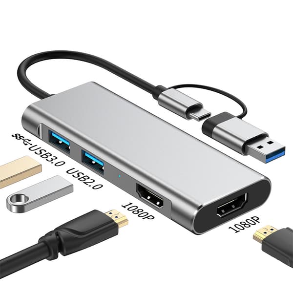 USB 3.0 & Type-C til Dual HDMI 1080P Docking Station