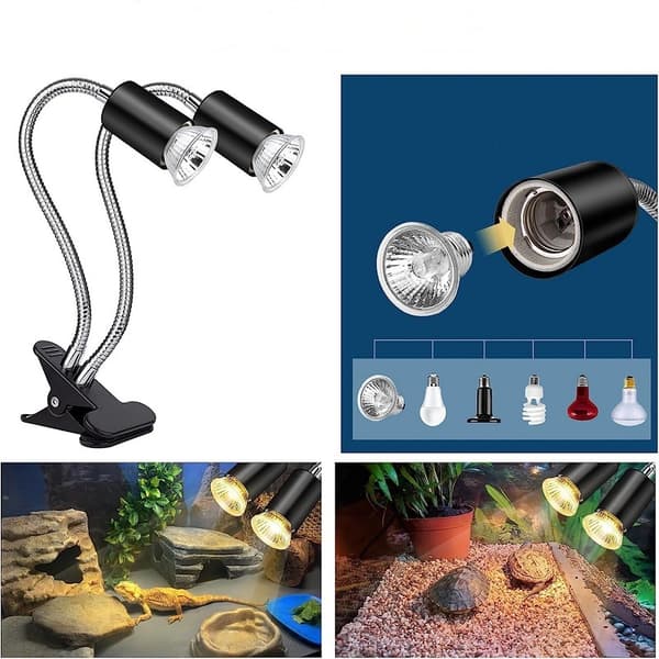 Dobbelt varmelampe til terrarium / UVA lampe til krybdyr