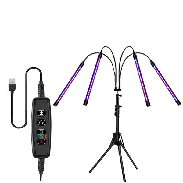 Sammenleggbar plantelampe med justerbart stativ og timer Black