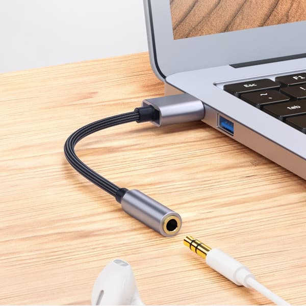 USB til 3.5mm Lydkabel: Perfekt til PC, Headset og Mikrofon - 0.2m