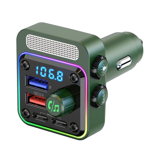 Bil Bluetooth FM-sender Bluetooth V5.0 Green