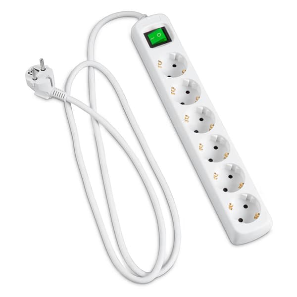 Stikdåse 6-vejs Switch Hvid 3,0m
