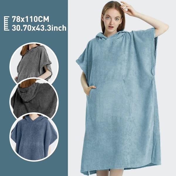 Hurtigtørrende Mikrofiber Badekåbe Kappe 70x110cm - Blød, Let & Absorberende Blue