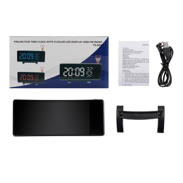 Monitoiminen LED-projektioherätyskello