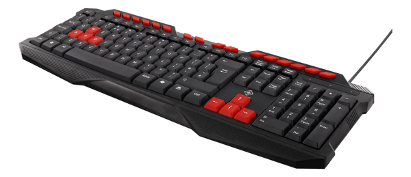 Keyboard, anti-ghosting, USB, UK layout, black / orange