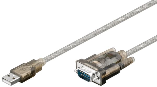 USB-til-seriel-adapter, 1,5 m, transparent