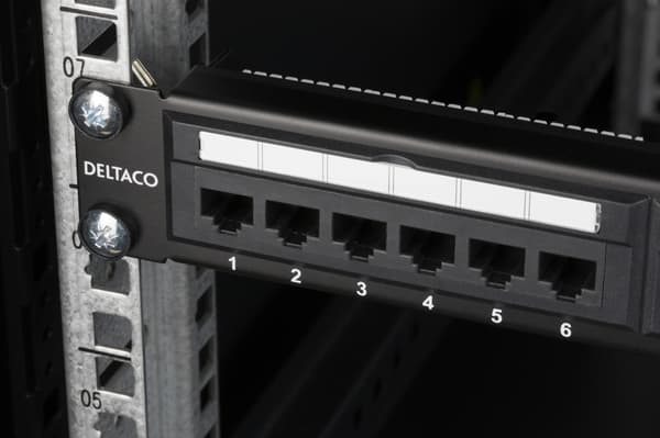 UTP patch panel 24xRJ45 Cat6 krone terminal 1U 19" black