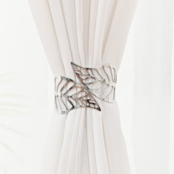 Elegante bladgardinbindinger - legeringsholdere Silver