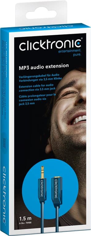 3,5 mm AUX-forlængerkabel, stereo