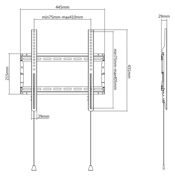 OFFICE HeavyDuty Foldable Fixed Wall Mount 32"75" 70kg