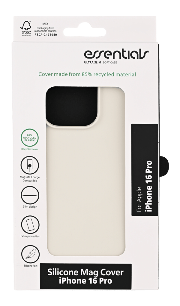 iPhone 16 Pro Silicone Mag bakdeksel, resirkulert, hvit