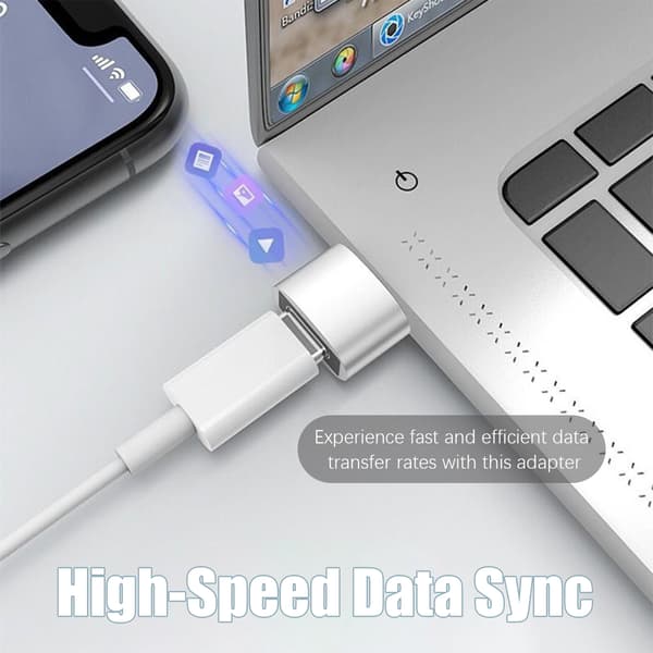 2-pak USB-C til USB-adapter til dataoverførsel og opladning Silver