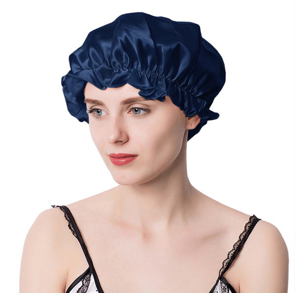 100% silke sovehætte NavyBlue M