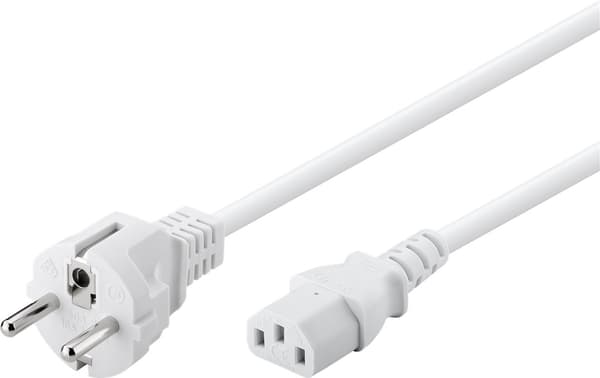 Anslutningskabel för kallt apparat, 2 m, vit