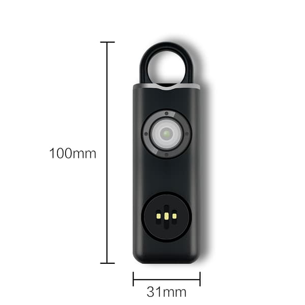 Bærbar overfallsalarm 130 dB Black